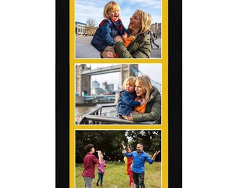 Multi Aperture Picture Photo Frame with Bright Yellow Mount | Family Collage Photos Frame Gallery Wall Art Frame in Modern Style