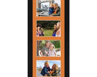 Multi Aperture Picture Photo Frame with Burnt Orange Mount | Family Collage Photos Frame Gallery Wall Art Frame in Modern Style