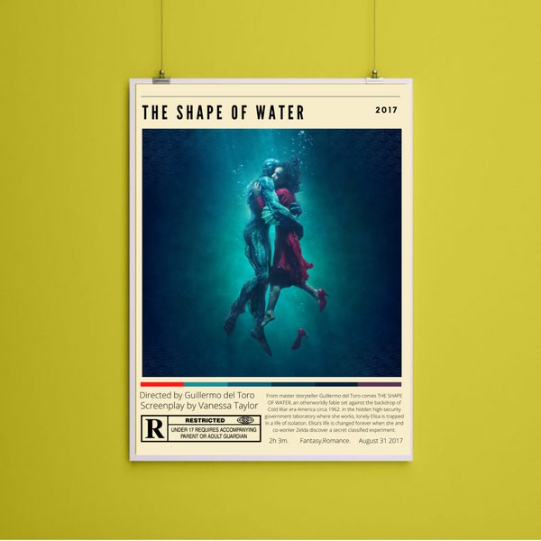 Cartel de la película La forma del agua - DESCARGA DIGITAL - "8x10" pulgadas