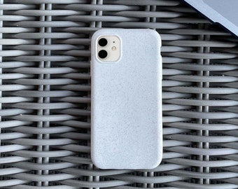 100% Compostable, Biodegradable, Eco-friendly, Natural bamboo fibres, White iPhone case, iPhone 11, iPhone 11 Pro, iPhone 11 Max