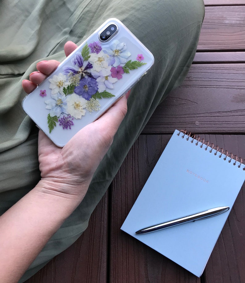 Handmade real dried pressed flowers iPhone case XS Max XR iPhone XXS