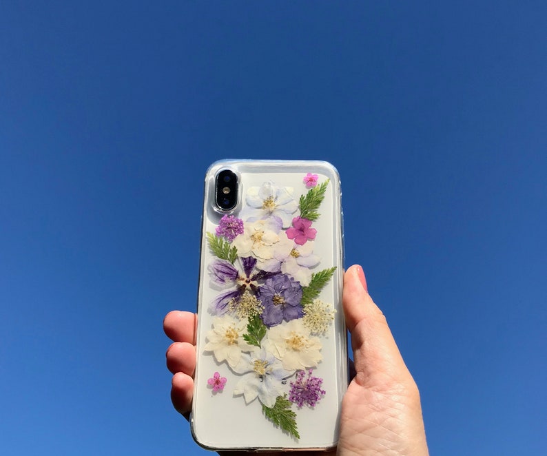 Handmade real dried pressed flowers iPhone case XS Max XR iPhone XXS