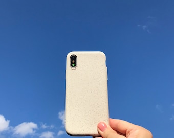 100% Compostable, Biodegradable, Eco-friendly, Natural bamboo fibres, White iPhone case, iPhone X/XS, XR, XS Max