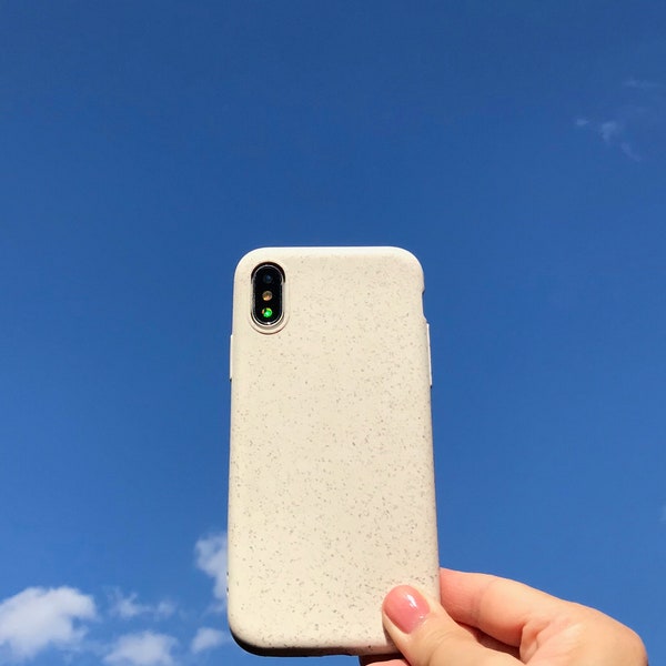 100% Compostable, Biodegradable, Eco-friendly, Natural bamboo fibres, White iPhone case, iPhone X/XS, XR, XS Max