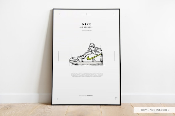 NIKE Air Jordan 1 / Edición / Impresión de zapatillas - Etsy España