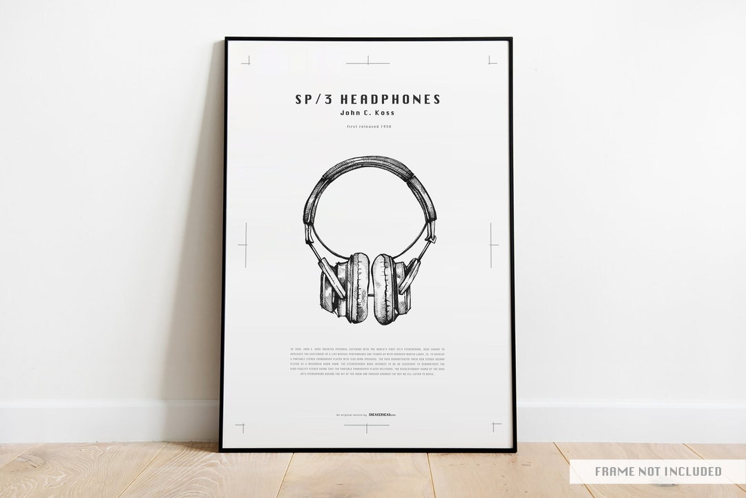KOSS SP/3 Headphone Product Design Limited Edition Hand Drawn High