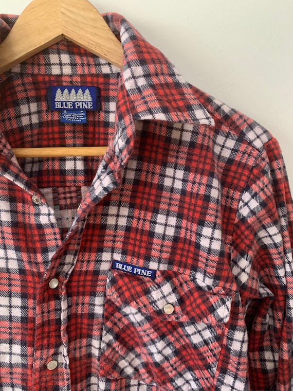 Vintage 1990s Pearl Snap Plaid Flannel