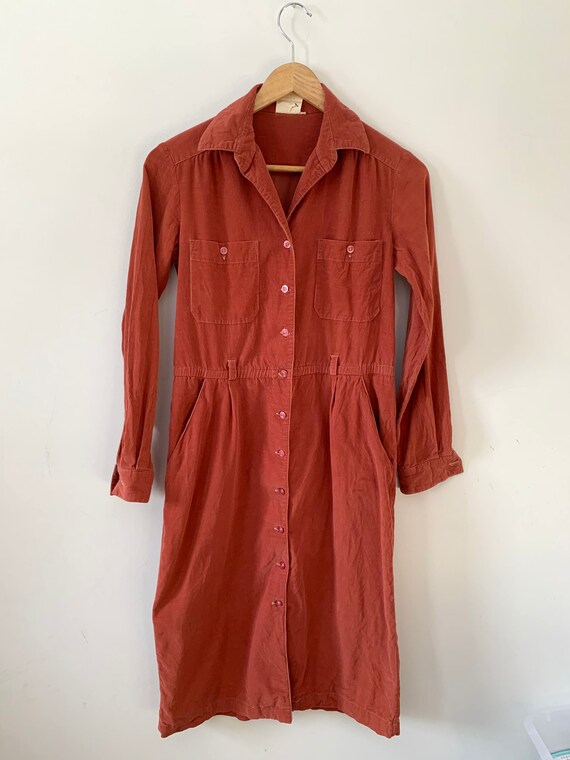 Vintage button up corduroy dress