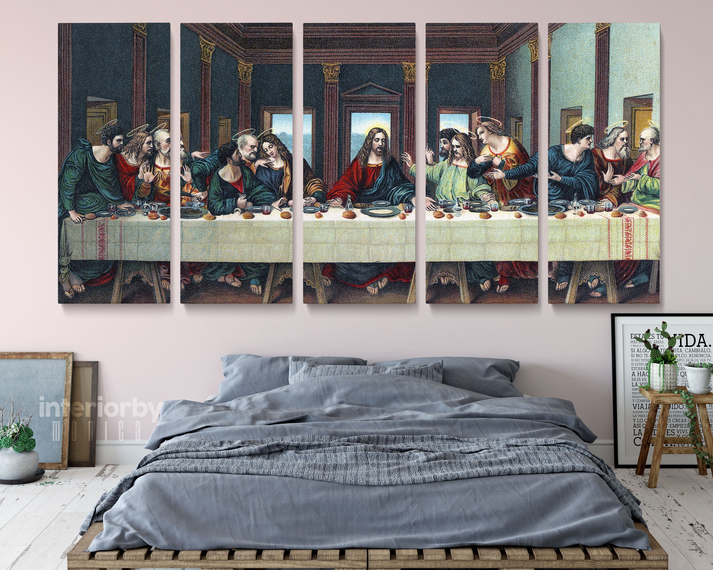 The Last Supper Paintings Framed Wall Art Catholic painting Etsy