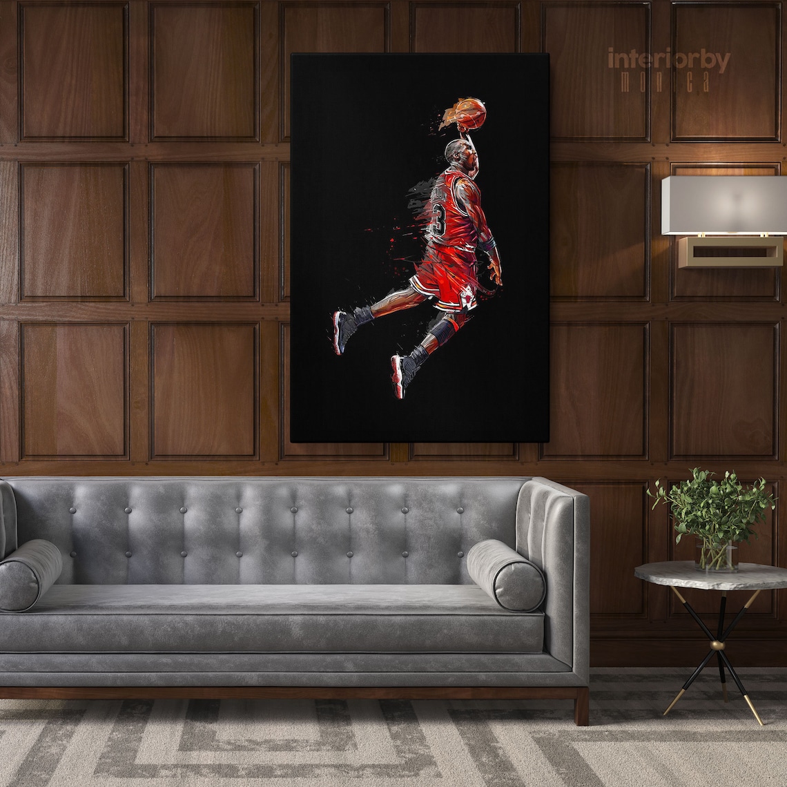Michael Jordan Poster Basketball Canvas with Frame/Rolled Etsy