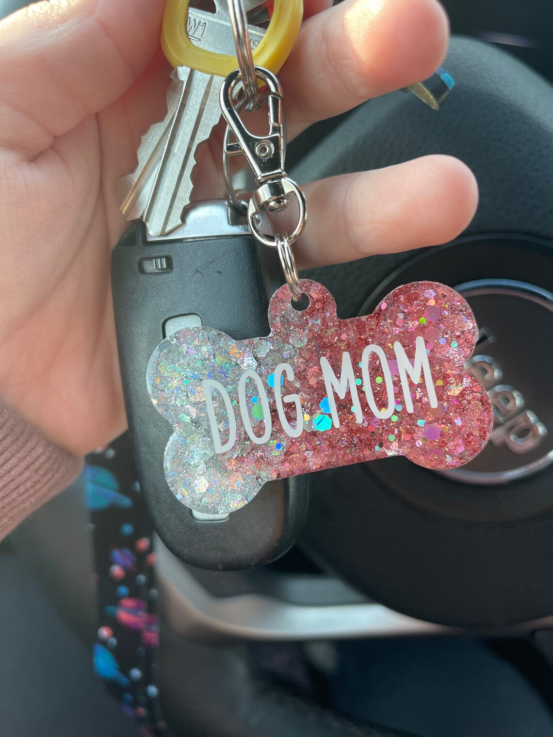 Dog Mom Keychain Dog Tag Keychain Resin Keychain Gift For Etsy