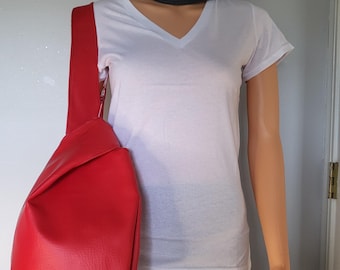Bolso de piel sintética, Bolso rojo, Bolso de hombro, Bolso de mano, Bolso con nudo japonés, Bolso para pañales, Bolso hecho a mano, Monedero, Bolso, Bolsa de regalo, Bolso, Regalo de cumpleaños