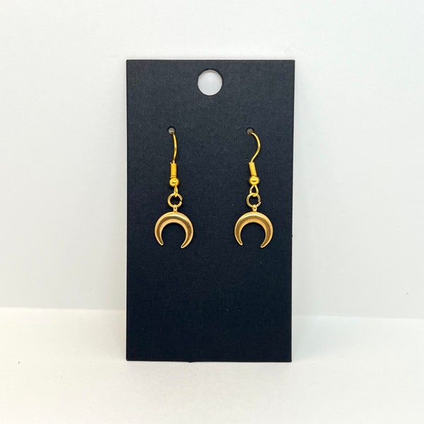 Stainless Steel Gold Lunula Hypoallergenic Earrings