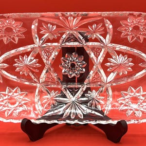 Vintage Anchor Hocking Rectangular Pressed Glass Serving Tray