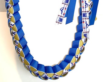 5/8” Swimming Graduation Ribbon Lei for Senior Night, Awards Banquet with optional 2025 or 2026 grad ribbon in the fringe