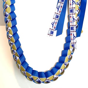 5/8” Swimming Graduation Ribbon Lei for Senior Night, Awards Banquet with optional 2023 or 2024 grad ribbon in the fringe