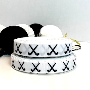 5/8 ”(16mm) oder 7/8 ”(22mm) Feldhockey Ripsband. Perfekt zum Basteln oder zum Verschönern von Spieler-, Teameltern- oder Trainergeschenken