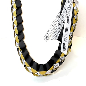 7/8” Music Ribbon Lei for Graduation, Senior Night, Awards Banquet, Choir/Band Gift with optional 2025 or 2026 Grad Ribbon in the fringe