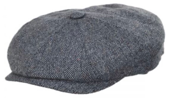 Stetson Hatteras Herringbone Wool Bakerboy Cap Brown or Black Stetson Hatteras Herringbone Wool Bakerboy Cap Brown or Black