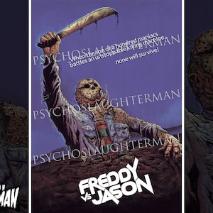 Freddy vs Jason Evil Dead Mashup Print