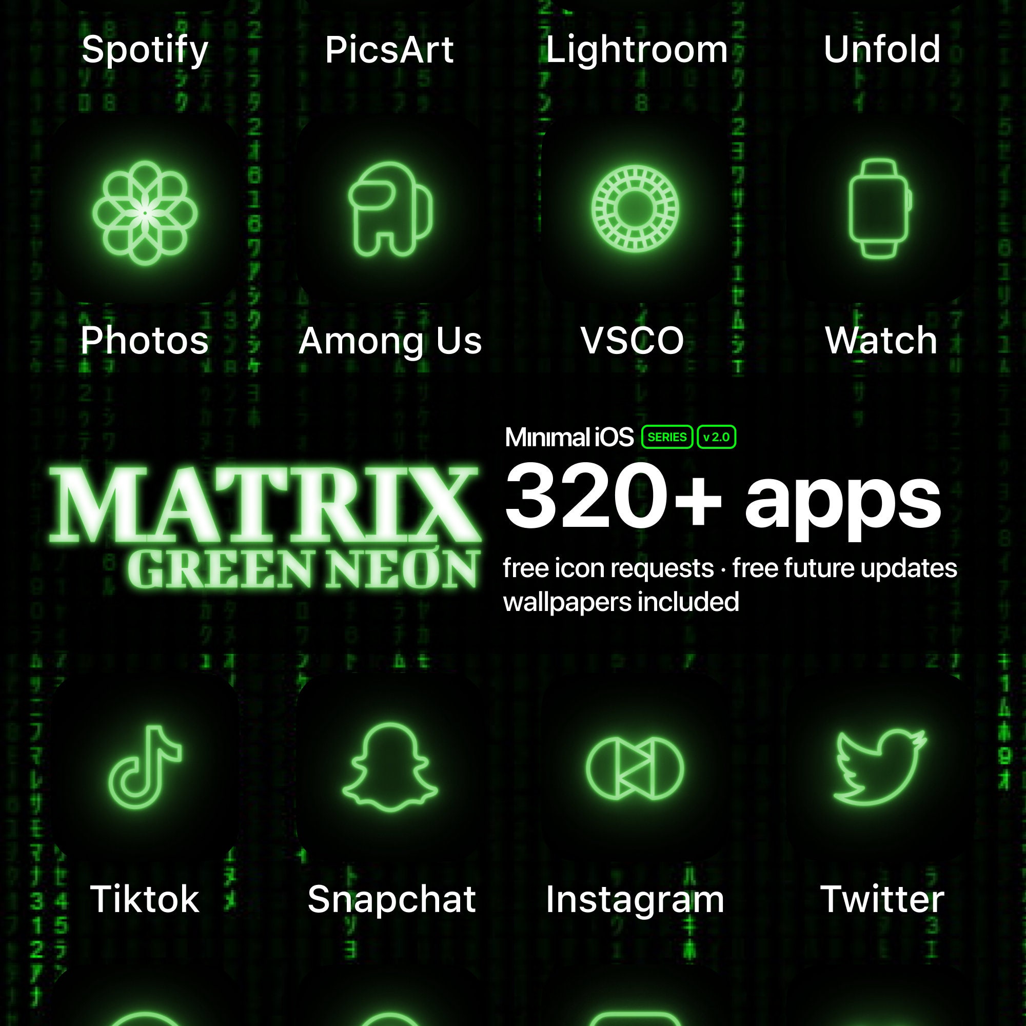 Green Neon App Icons Neon Aesthetic Ios 14 Icons iPhone Icon 