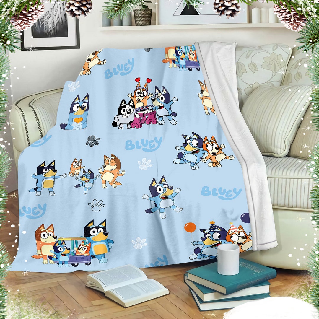 Bluey Blanket, Bluey Blanket, Bluey Blanket for Kid, Bedding for Kid