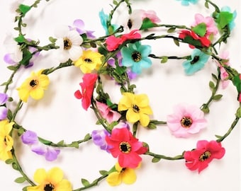 6 Color flower halo w/ flexible wire