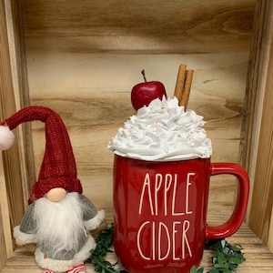 Mug Topper, Mug Topper Christmas, Christmas Mug Topper, Faux Whip Cream Topper, Apple Cider, Apple