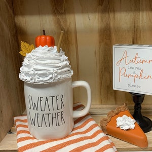 Whipped Rae Dunn Inspired Topper, Mug Topper, Faux Whipped, Pumpkin, Fall Decor Thanksgiving