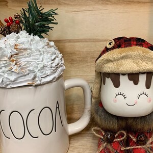 Mug Topper, Mug Topper Christmas, Christmas Mug Topper, Faux Whip cream Topper, Pine, Cinnamon