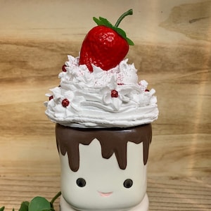 Marshmallow Mug Topper, Rae Dunn Topper, Faux Whipped Topper, Strawberry Topper, Valentines Day