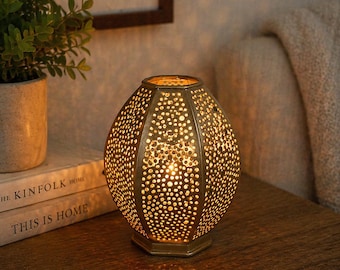 Portavelas de latón marroquí