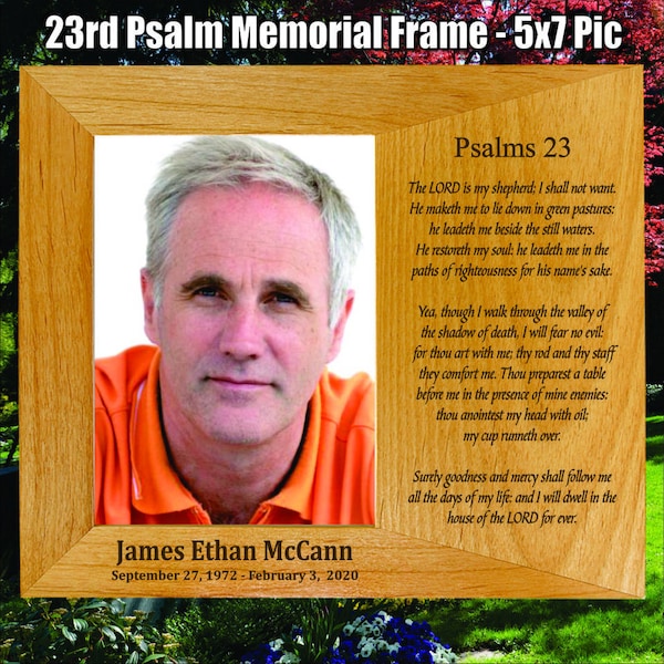 23rd Psalm Memorial Personalized Picture Frame