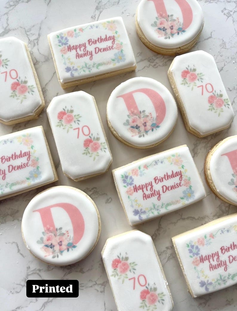 Floral cookies - 80th birthday 90th birthday 75th birthday any age! image 3