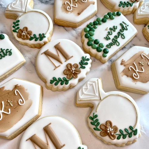 She Said Yes Engagement Cookies Etsy
