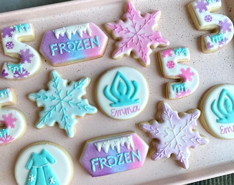 Frozen themed cookies