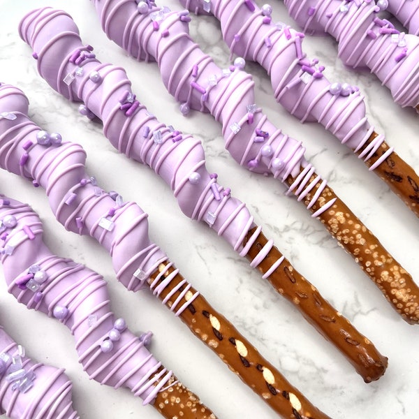 Chocolate caramel pretzel twists! Dipped pretzels by the dozen