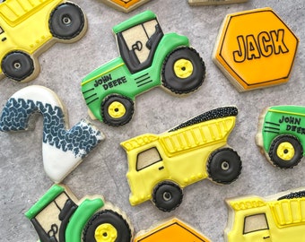 Truck and tractor cookies