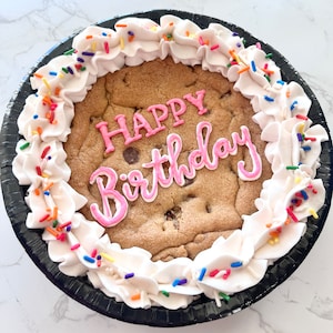 Custom chocolate chip cookie cakes - vegan, gluten free, and sugar free available