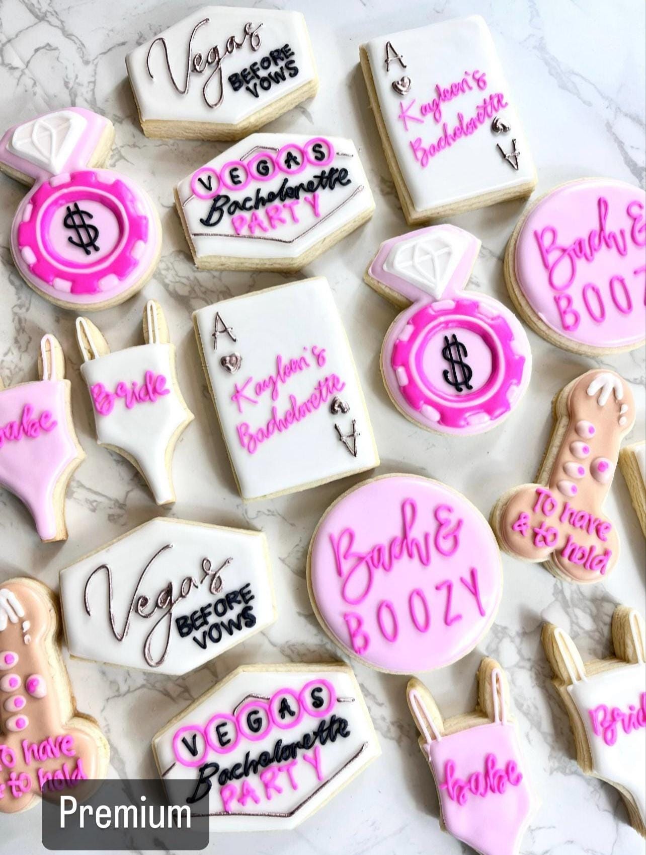 Las Vegas Bachelorette & Bachelor cookies and wedding