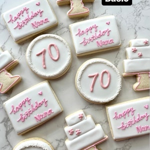 Floral cookies - 80th birthday 90th birthday 75th birthday any age! image 4