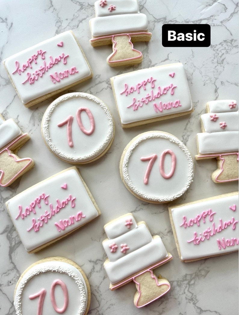 Floral cookies - 80th birthday 90th birthday 75th birthday any age! image 4
