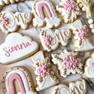 Floral and rainbow cookies