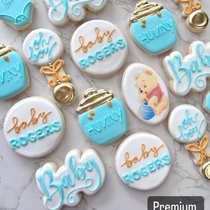 Winnie the Pooh themed cookies birthday baby shower