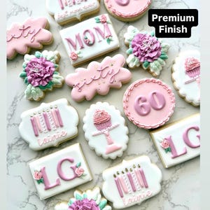 Floral cookies - 80th birthday 90th birthday 75th birthday any age! image 2