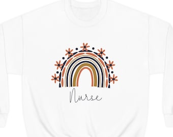 Nurse Sweatshirt, Nurse Rainbow Sweatshirt, Cute Sweatshirt for Nurse, Nurse Gift, Nursing Sweatshirt, Nursing Gift Crewneck Sweatshirt, RN