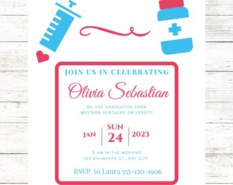 Medical Graduation Retirement Invitation Editable Medical Professional Invitation, Nursing Graduation, Medical Party Invite, Doctor Invite