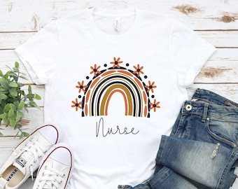 Nurse Shirt, Cute Nurse Shirt, Rainbow Shirt for Nurse, Nurse T-Shirt, Nurse Tee, Best Nurse T-Shirt, Nurse Gift, Best Nurse Gift, RN