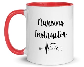 Taza de instructor de enfermería personalizada, regalo de instructor de enfermería, mejor instructor de enfermería, educador de enfermería, regalo de educador de enfermera, enfermería