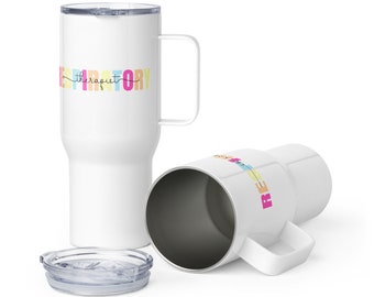 Respiratory Therapist Travel Mug With Handle, Respiratory Therapy Tall Mug, RT Mug, Respiratory Therapist Gift, RT Gift, Best RT
